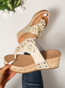 RALSWNAY 女士时尚粗跟露趾防滑凉鞋，沙滩拖鞋，适合户外活动，加大码女士坡跟露趾凉鞋，新款交叉带罗马鞋防水台