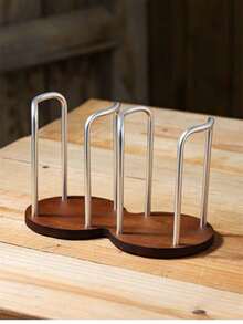 1 pieza Soporte de madera para vasos desechables de papel para uso doméstico