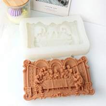 Large Last Dinner Silicone Mold DIY Jesus Family's Last Supper Candle Mold Aromatherapy Plaster Resin Cement Mold Churches Decor - White - View 9