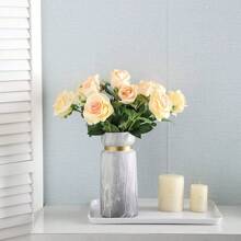 10 Stücke Seidenrosen, 20.1" künstliche Rosen mit weichen Dornenstielen, lebensechte Künstliche Blumen für Hochzeit Strauß, Tisch-Mittelstücke, Heimdekor