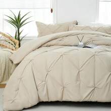 HONGQINRONG 3PCS Pintuck Light Weight Comforter Set(2 Pcs Only For Twin Size) - Pintuck Bedding Comforter Sets, Soft Fluffy Comforters Set For All Season Three-Piece Set 3287