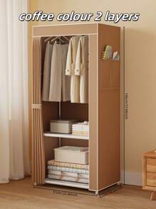 1pc Easy Assemble Wardrobe Closet, High Capacity Storage Cabinet, Sturdy , Space Saving For Bedroom