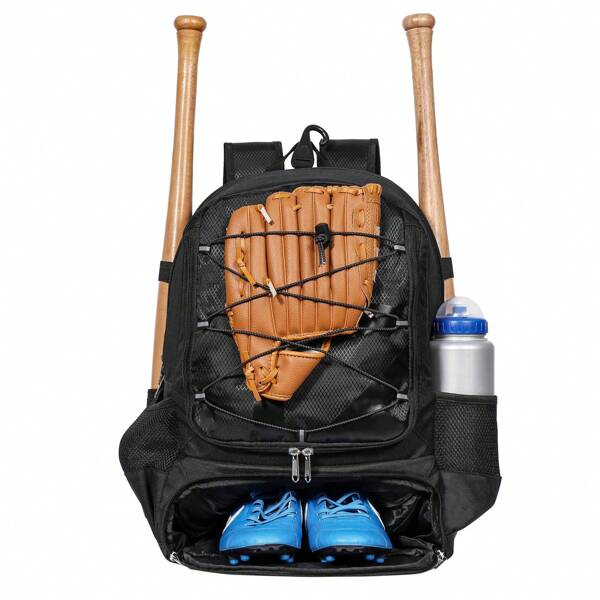 Baseball Bag For Adult Lightweight Youth Softball Backpack, Catcher Bag With Shoe Compartment And External Helmet Holder