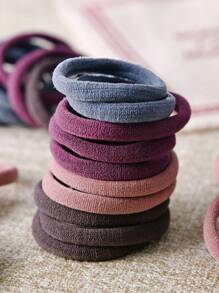 50 件女士百搭发圈套装，黑色和彩色，韩式，高弹力无损橡胶发圈马尾辫固定器 - 彩色 - 查看 3