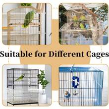 1 pieza Funda elástica a prueba de polvo con estampado floral de margarita para jaula de pájaros, adecuada para pájaros durante todo el año