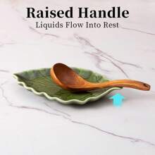 1/2 件陶瓷勺架，适用于炉灶台，可爱绿叶形勺架/勺子架，适用于厨房台面，农舍装饰叶形铲刀架餐具架，母亲节、家居装饰、感恩节、圣诞节礼物 - 彩色 - 查看 6