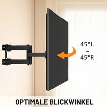 Soporte de pared para TV de 26, 32, 43, 50 y 55 pulgadas, inclinable y giratorio. - Negro - Ver 6