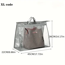 1pc Transparent Large Capacity Portable Storage Bag - High Quality Dust-Proof Hanging Bag, Saves Closet Space, Convenient For Storage And Organization, Each Bag Is Easy To Carry, Minimalist Transparent Handheld Storage Bag, Dust-Proof And Moisture-Proof Storage Bag, Multi-Functional Wardrobe Bag - Grey - View 14