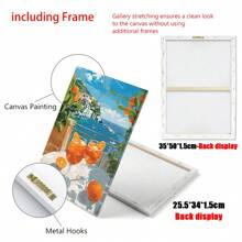 1pc Aperol Spritz Cinque Terre Cocktail Canvas Posters, Travel Posters, Bar Cart Decorations, Colorful Cocktail Art, Alcohol Gifts, Can Hang Modern Bar Wall Art Suitable For Living Room Bedroom Kitchen Coastal Decor Coastal Decor Beach Decor - Multicolor - View 5