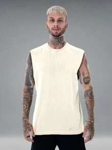 Kit 5 T-Shirts Oversized Tank Top Plain Streetwear Gym Shirt Bodybuilding Macho Over Street Scoop Neck Blouse Cotton Yarn 30.1 Combed Summer Tropical Beach Beach Clothing - Nhiều màu - Xem 5
