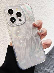 1个TPU防摔防指纹手机壳 + 奢华羽毛纹理，兼容苹果17/17 Air/17 Pro/17 Pro Max、16、16 Pro Max、15、XR、7/8、15 Pro Max、12 Pro Max、13 Pro Max、14 Pro Max、13、14、11、12P、14、XS、XR、78P、78GES2、A22、A21S、A51 4G、A52、S22 Ultra、A33 5G，兼容红米、OPPO、传音手机，手机配件及保护壳，16寸手机壳，适合情人节、新年，国际版，非国内版 - 銀色 - 查看 3