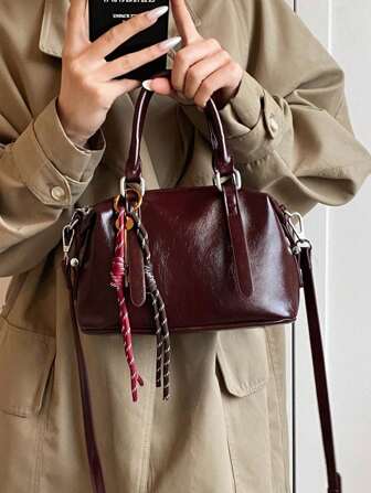 Nieuwe zachte PU luxe handtas, mode vintage alledaagse & vakantie cadeau voor vrouwen, herfst/winter