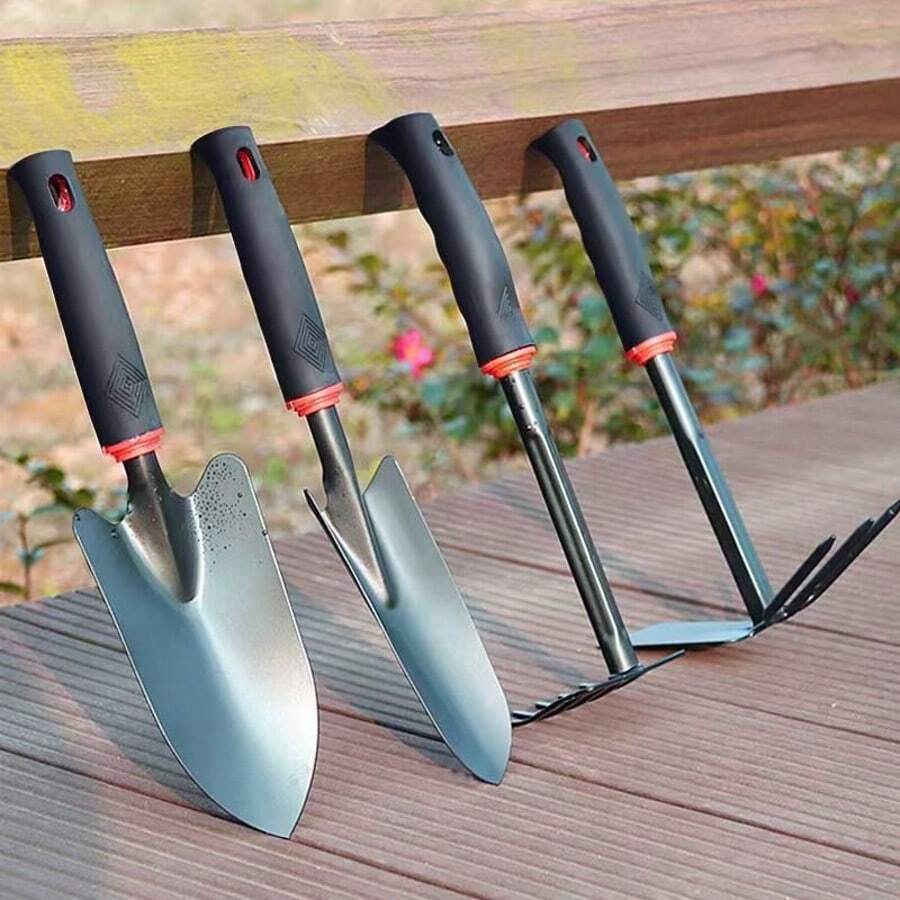 1 Pc Gardening Hand Tools - Durable Metal Shovel, Weeder, Cultivator, Transplanter - Ergonomic Handle - Plant Care, Potting, Gardening Gift, Outdoor Treasure Hunting, Beachcombing, Camping - Suitable For Indoor And Outdoor Use. Features: Anti-Slip, Elegant, Durable, Chic - Black - View 1
