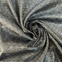 1 件法式格子绣花缎面料，几何图案绿色真丝提花面料，用于缝制连衣裙窗帘枕头、DIY 手工艺品，尺寸：36/108/180 英寸长 x 29.5 英寸宽，重量：150gsm