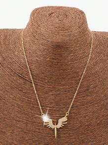 1pc Elegant Stainless Steel Angel Wing Titanium Steel Necklace Pendant, Creative Wing Design Necklace For Women (No Box)