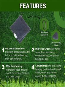 1 Golf Towel, Cleaning Cloth For Golf Clubs And Balls, Golf Course Cleaning Towel, Golf Towel, Hook Design For Easy Storage, Outdoor Hook Cleaning Cloth, Golf Supplies, Outdoor Sports Gifts, Father's Day Gifts.