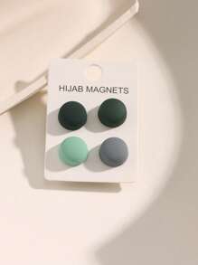 4pcs/12pcs Zinc Alloy Magnetic Buckle, Magnetic Buckle For Headscarf, Strong Magnetic Silk Scarf And Shawl Buckle For Muslims, Round Magnetic Headscarf Pin, Brooch For Ladies, All Season