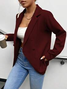 Women's Blazers Are Stylish, Fitted, Elegant, Formal And Modern. - 酒紅色 - 查看 4