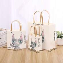 1 pieza Bolsa de regalo de papel con diseño de gato lindo, estilo minimalista, adecuada para regalos de cumpleaños, bodas, Año Nuevo y días festivos