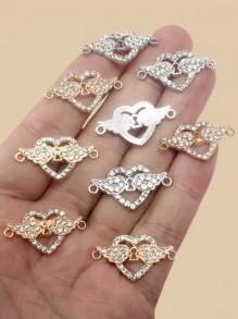 16pcs Mixed Crystal Angel Wings Alloy Connectors For DIY Jewelry Making, K484 - Multicolor - View 3