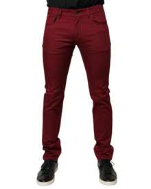 Slim Fit Burgundy Pants Men Red - Đỏ - Xem 2