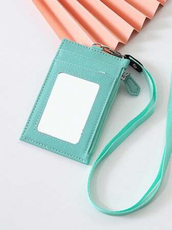 超薄女士男士商务证件信用卡徽章夹钱包带挂绳学生公交卡套包卡包钱包女士钱包迷你钱包钱包卡包钱包