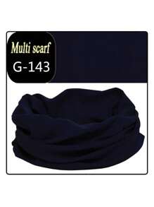 1pc Black Cycling Face Mask Unisex Outdoor Motorcycle Fishing Sunscreen Ice Silk Neck Gaiter Mask