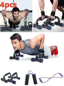 4pcs/Set Unisex Foam Push-Up Bar With Anti-Slip Structure In Opp Bag - Multicolor - View 5