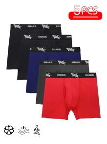 5pcs/Set Men's Cotton Comfortable Fashion Boxer Briefs - Multicolor - View 2