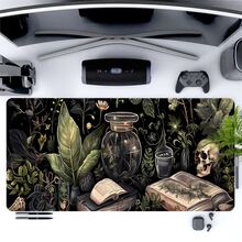 Cool Skeleton Mouse Pad Blue Cartoon Design Large Desk Mat 35.4x15.7 Inch Desk Accessories Rubber Base With Stitched Edge Non-Slip Keyboard Pad For Office Home Computer As Gifts For Men Women Friends Birthdays,Back To School,Halloween