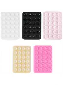 2 pièces Support de téléphone en silicone avec 24 ventouses, double-face, compatible pour la douche et le montage mural, pour le maquillage, le fitness, la salle de bain, la voiture et la cuisine