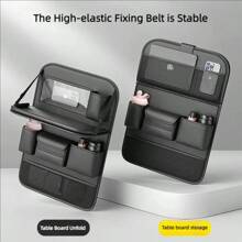 Car Seat Back Storage Bag Hanging Bag Car Front Seats Rear Seats Storage Rack Small Table Board Car Interior Artifact Summer Storage Organizer Gift - Black - View 3