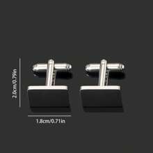 1 Pair Fashionable Personalized Casual Minimalist Geometric Stainless Steel Cufflinks,Suitable For Groom And Groomsmen Suit Shirt Wear, Gifts For Father's Day And Wedding Season - Multicolor - View 9