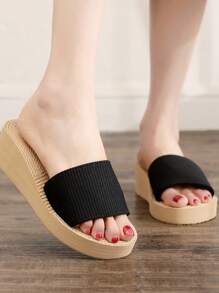 New Thick Sole Slide Sandals For Women, Suitable To Wear With Dress, Beach, Casual Outdoor, Home, 2025 Summer