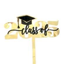 1pc/3pcs/5pcs Acrylic Class Of 2025 Graduation Cake Topper,For Graduation Party DIY Cake Dessert Decoration Supplies - Multicolor - View 9