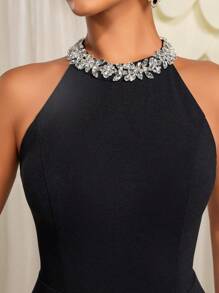 EVERLYL Everly L Summer Sleeveless Backless Slim Fit Sexy Slim-Fitting Mermaid Hem Evening Gown, Bandage Dress For Women Suitable For Birthdays, Wedding Guests, Graduations, Dinners, Easter Dress Women,Homecomings - Black - View 7