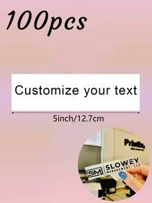 100 Sheets/20 Sheets/1 Sheet Custom Name Or Text Multi Specification Long 5in/4in/3in Multi Specification Color Bright Tear Off Film UV Transfer Sticker, Waterproof And Scratch Resistant Transparent Cooling Label Sticker, Can Customize Name, Text, Blessing Message To Give To Your Favorite Person, Multi-Functional, Adjustable, Exquisite, Adorable, Modern, Colorful, Cute, Comfortable, Stylish, Custom, Office, Tea Room, School, Home, Home Refresh, Back To Customized Stickers, Warm Ambience