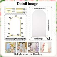 1 套 7.2 英尺（约 1.8 米）婚礼拱门背景架，拱形金属拱门背景架，带加厚牛奶丝弹力拉链拱门盖，适用于婚礼仪式、生日派对、新娘送礼会、母亲节、毕业照相亭、花园花卉气球拱门装饰（多种尺寸可选）