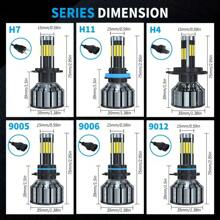 DrViAion 2 件/套汽车灯 12 面 3D 360 适用于 H7 H11 9005 9006 H4 60000LM，140W，6000K 冷白，高功率 1:1 精确光形，亮度提高 800%