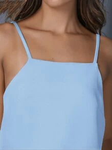 LXC Unique Style Women's Set, Elegant Women's Blouse Top With Shorts, New Women's Summer Suit - 淺藍色 - 查看 4