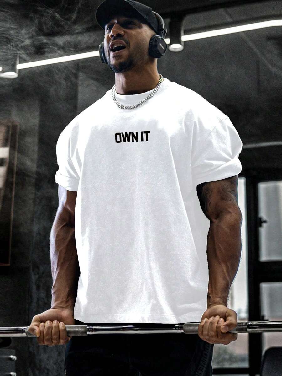 Casual Short Sleeve Tee, Men's Letter Printed Round Neck Summer Short Sleeve T-Shirt, Spring And Summer Men's Tops