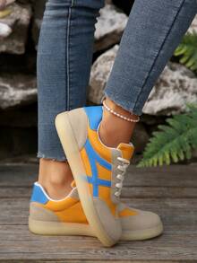 أحذية رياضية كاجوال خفيفة الوزن ومريحة للنساء، أحذية رياضية متعددة الأغراض للجري، أحذية رياضية خارجية - أصفر - مشاهدة 5