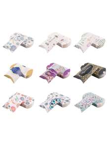 10/20/40 piezas Cajas de regalo con forma de almohada con estampado de luna y estrellas para fiesta festiva, fiesta de boda, decoración de fiesta