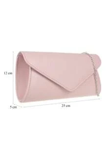 Girly Handbags Womens Plain Envelope Clutch Bag - Pink - View 3