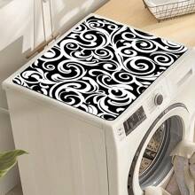 1pc Absorbent Drying Mat, Laundry Room Printed Washing Machine Dust Cover, Countertop Absorbent Tablecloth, Refrigerator Absorbent Quick-Dry Mat, Microwave Oven Dust Cover, Modern Washing Machine & Dryer Top Cover