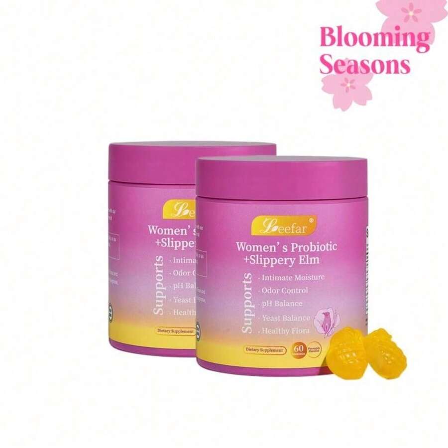 Her Juicy  Feminine Probiotics Gummies- All In One Solution With Slippery Elm And Prebiotics&Lactobacillus Probiotic Blend For Women's PH Balance And Dryness - Hawaiian Pineapple Gummies 60 Count Hawaiian Pineapple Women's Probiotic - CẶP HOÀN HẢO-2 GÓI - Xem 1