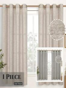 1 pieza Cortina translúcida de estilo japonés minimalista moderno de imitación de lino, que permite el paso de la luz y preserva la privacidad, con aislamiento térmico, adecuada para sala de estar y dormitorio como divisor de ambientes