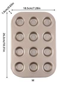1 件装 4/6/12 腔小蛋糕模具烤盘不粘松饼盘迷你纸杯蛋糕盘套装松饼盘烘焙迷你芝士蛋糕盘厨房小工具烘焙用品 - 彩色 - 查看 14