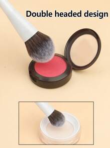 1 Piece Dual-Ended Makeup Brush Set: Angled Foundation Brush, Round Foundation Brush, Contour Brush, Flat Foundation Brush