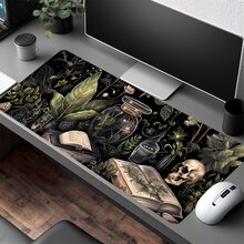 Cool Skeleton Mouse Pad Blue Cartoon Design Large Desk Mat 35.4x15.7 Inch Desk Accessories Rubber Base With Stitched Edge Non-Slip Keyboard Pad For Office Home Computer As Gifts For Men Women Friends Birthdays,Back To School,Halloween
